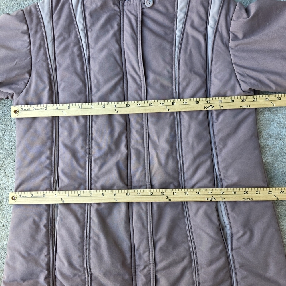 Vintage Reef II Mauve Long Hooded Winter Coat – Made in Korea – Size 14 - Picture 12 of 13